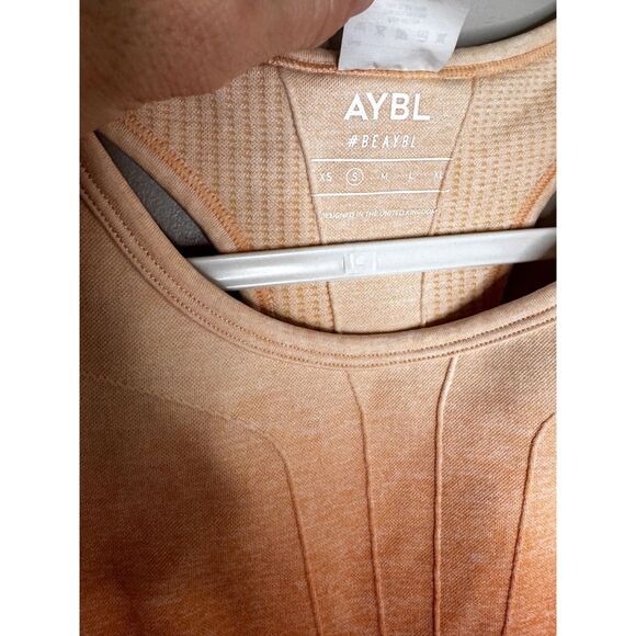 AYBL Ombre Orange Seamless Sports Bra Racerback Gym Training Top S - Picture 6 of 6